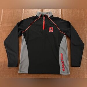 OSU Ohio State University 1/4 Zip Pullover Activewear Sweater Top - Size Med